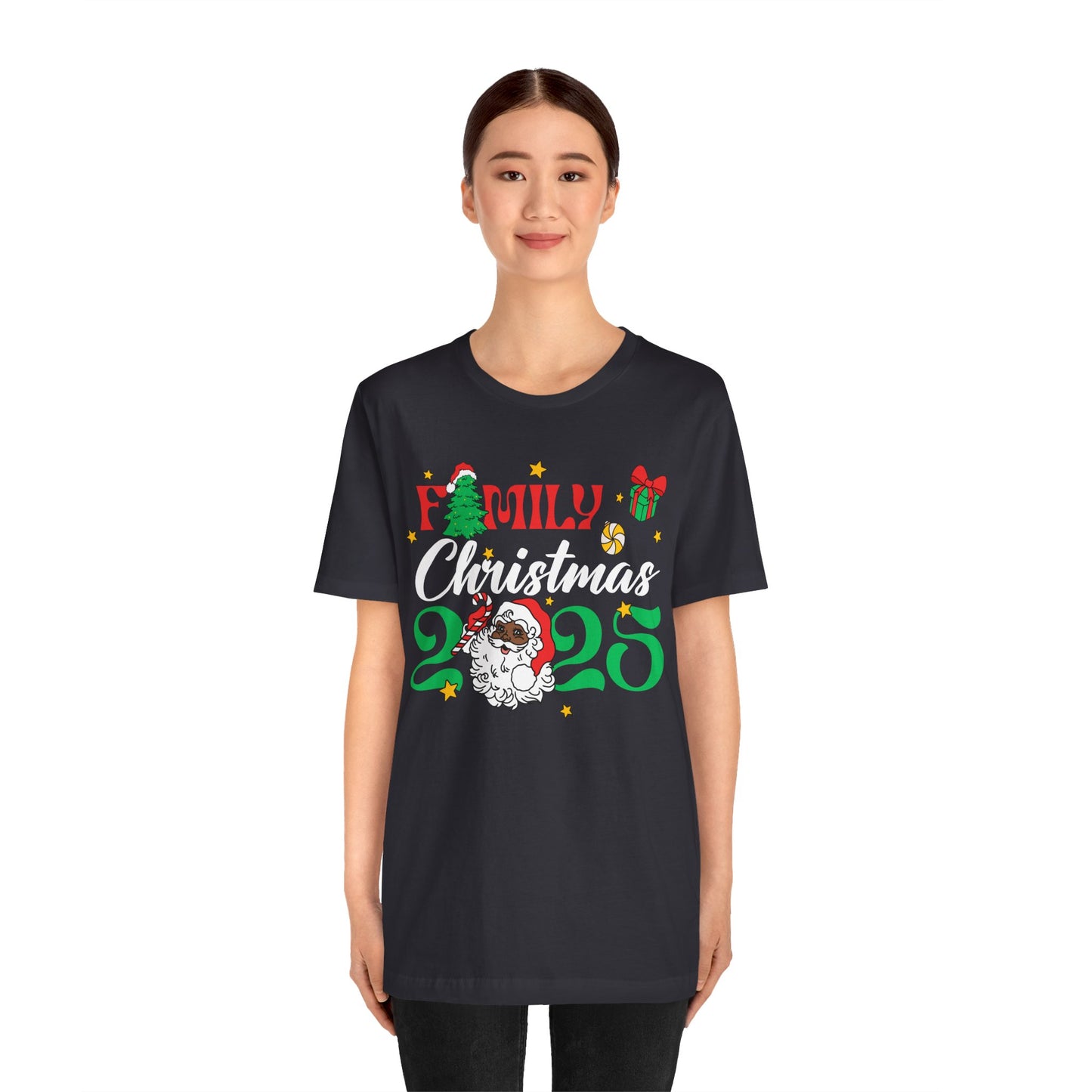 Family Christmas 2025 Shirt – Black Santa Afrocentric Matching Holiday Tee