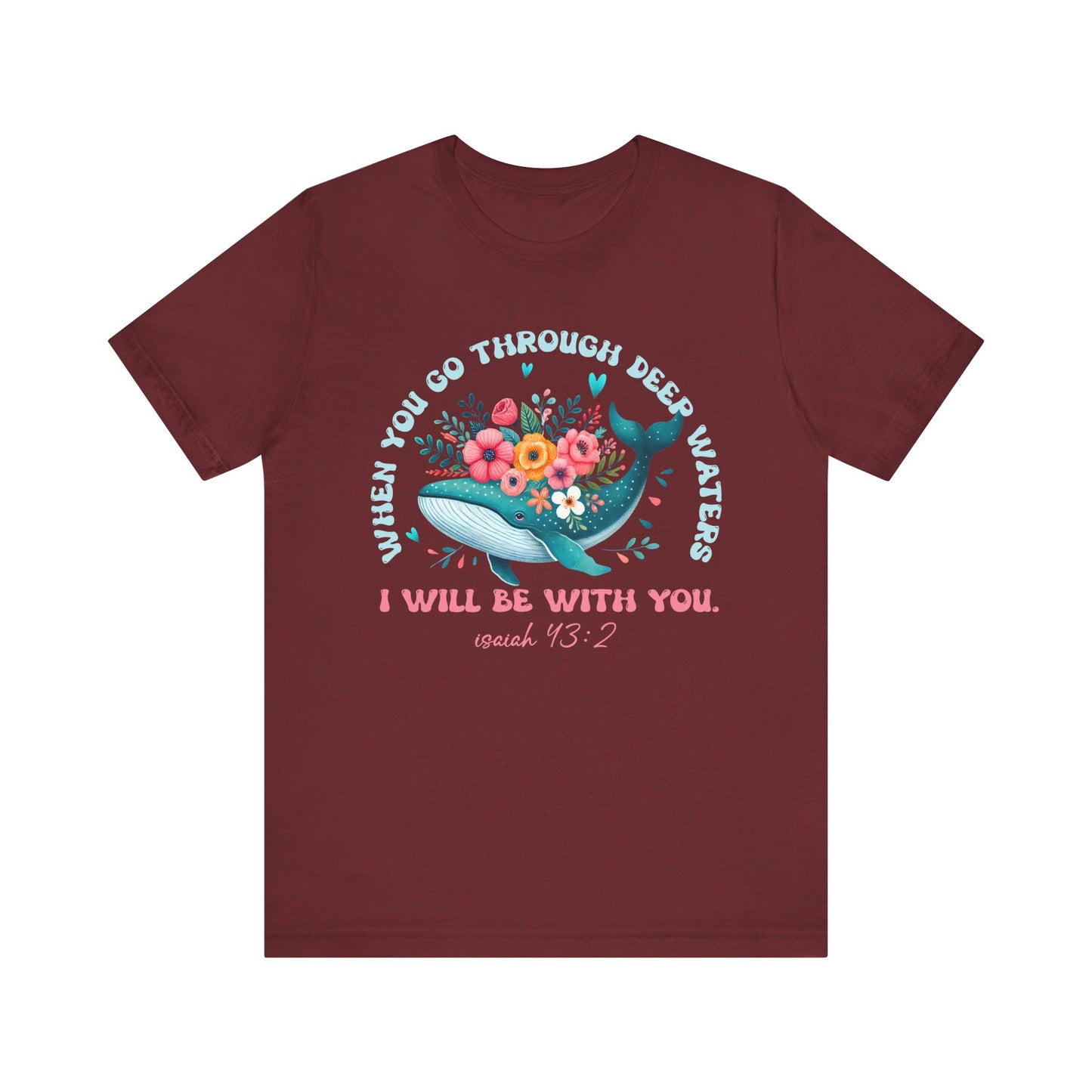 When You Go Through Deep Waters Shirt – Isaiah 43:2 Groovy Christian Faith Tee