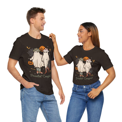 Ghostal Coastal Cowgirl T-Shirt, Western Ghost Halloween Tee, Spooky Cute Rodeo Shirt