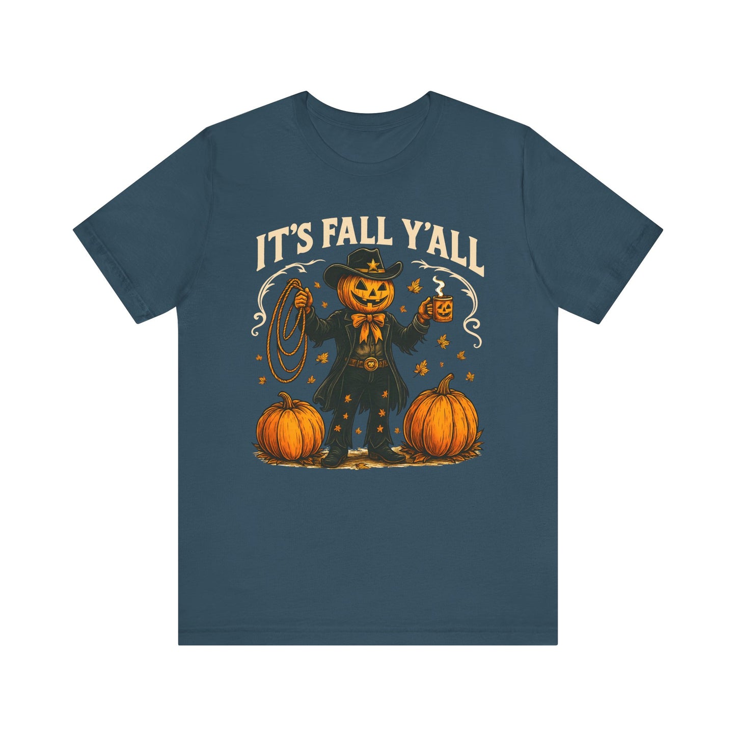 It’s Fall Y’all Shirt – Funny Pumpkin Cowboy Western Halloween Rodeo Tee