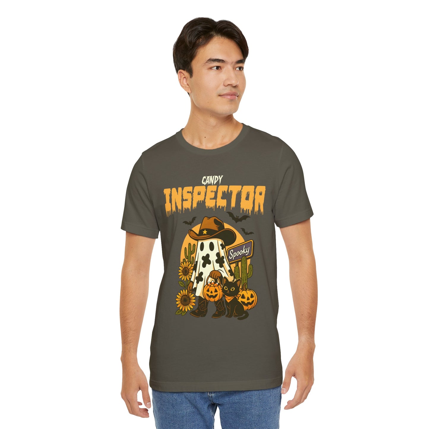 Candy Inspector Shirt – Western Ghost Cowboy Halloween Trick-or-Treat Tee