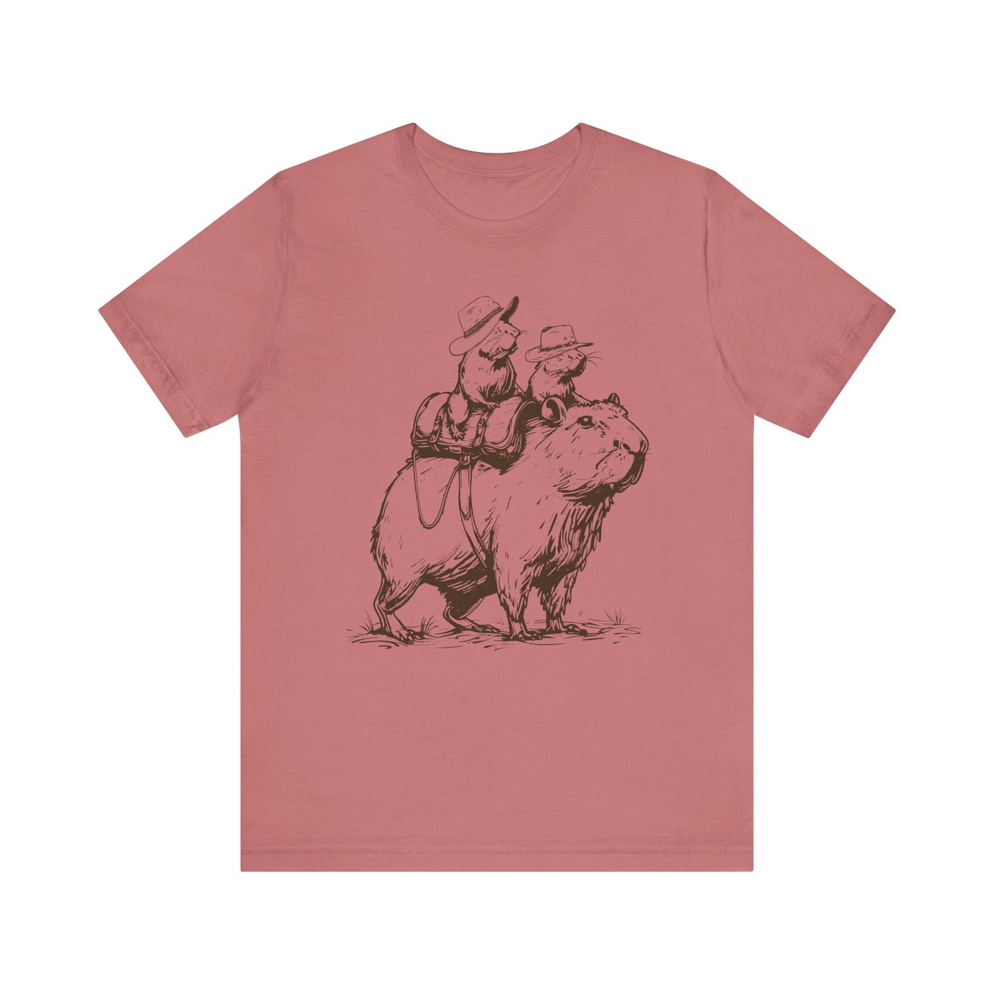 Vintage Rat Riding Capybara Shirt – Funny Western Cowboy Rodeo Tee