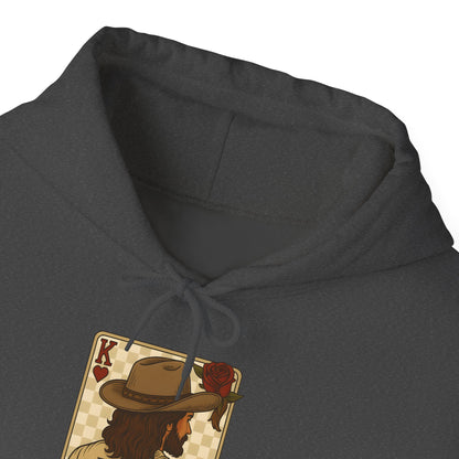 Jesus Is King Hoodie – Western Christian Playing Card Cowboy Retro Pullover