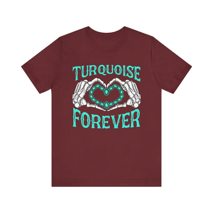 Western Turquoise Forever Shirt – Gemstone Skeleton Hand Heart Rodeo Tee