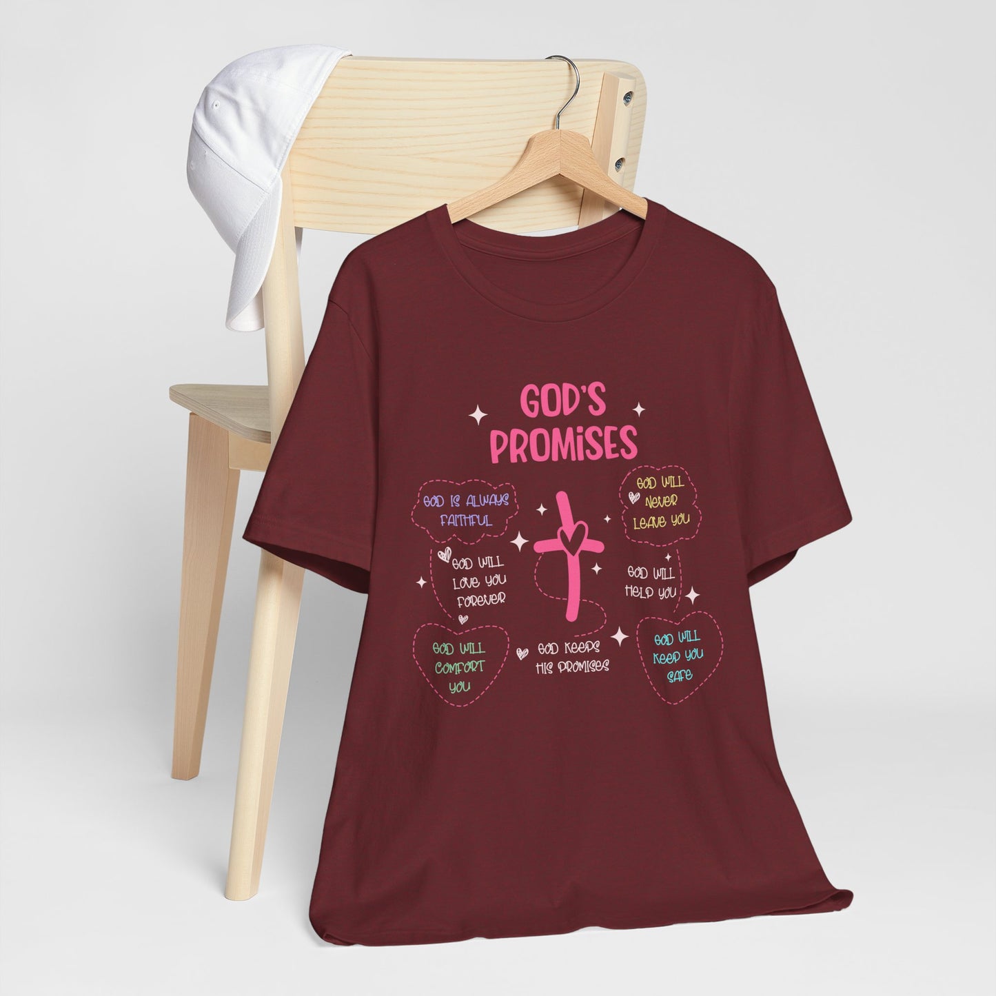 God’s Promise Shirt – Christian Rainbow Cross Bible Verse Faith Scripture Tee