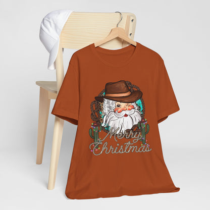 Merry Christmas Howdy Santa Shirt – Retro Western Cowboy Funny Holiday Pajama Tee