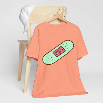 Funny Jesus Heals Shirt – God’s Promises Christian Band-Aid Prayer Tee