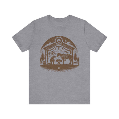 Praying Cowboy Christmas Shirt – Western Nativity Christian Holiday Tee