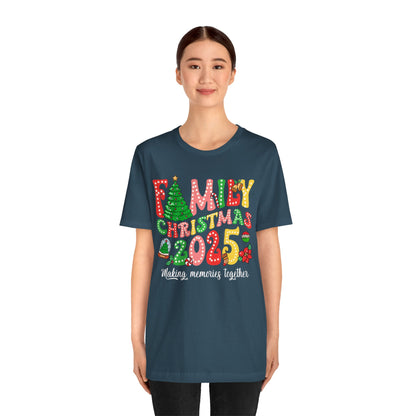 Family Christmas 2025 Shirt – Retro Groovy Xmas Lights Matching Holiday Tee