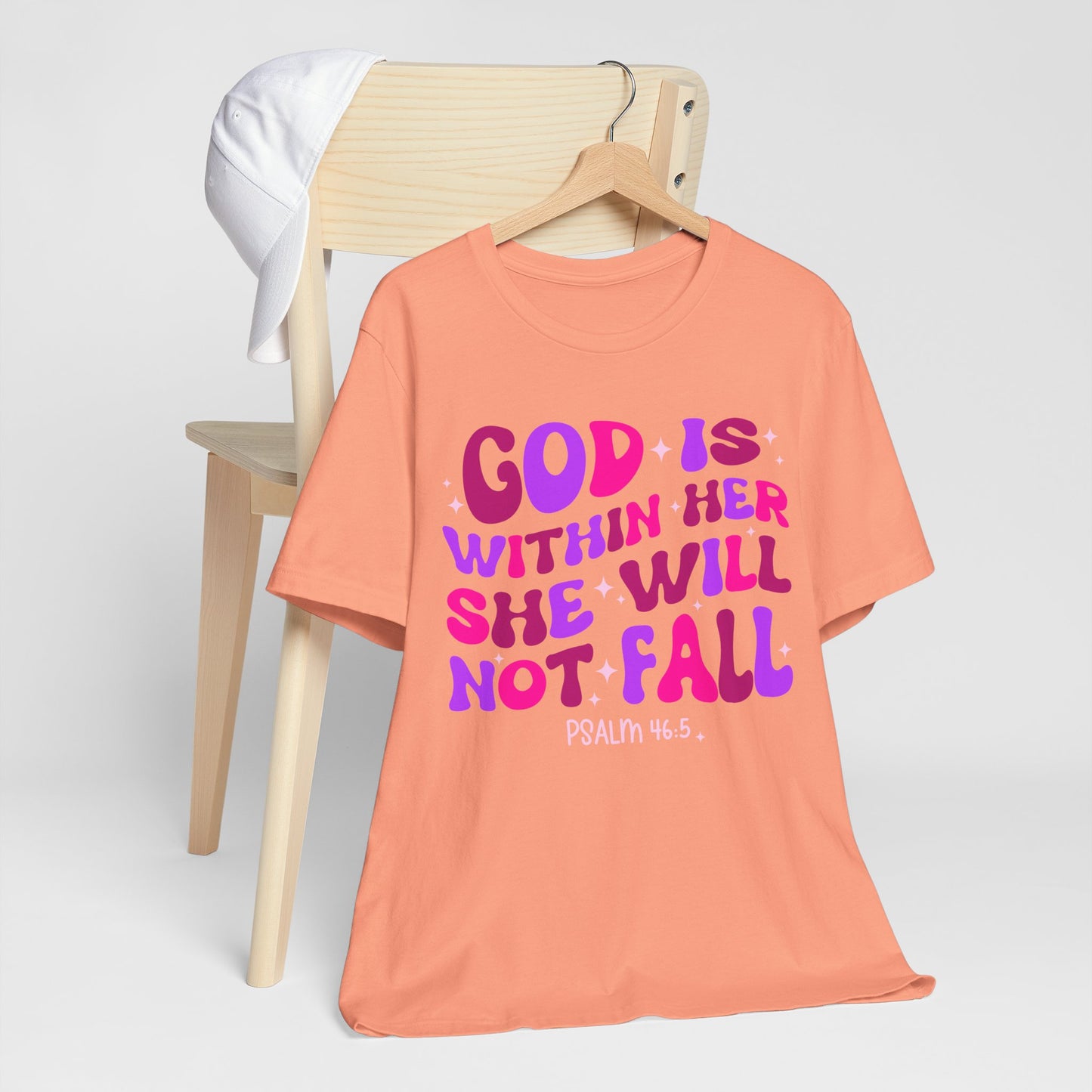 God Is Within Her She Will Not Fall Shirt – Christian Psalm 46:5 Scripture Tee