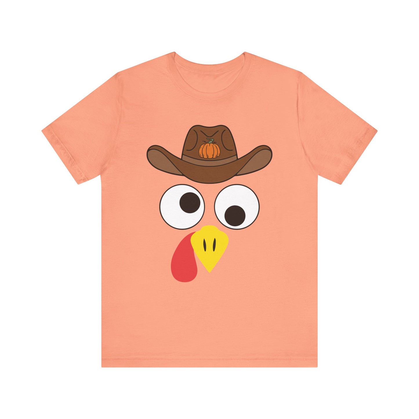 Thanksgiving Couples Turkey Face Shirt – Funny Cowboy & Cowgirl Matching Tee