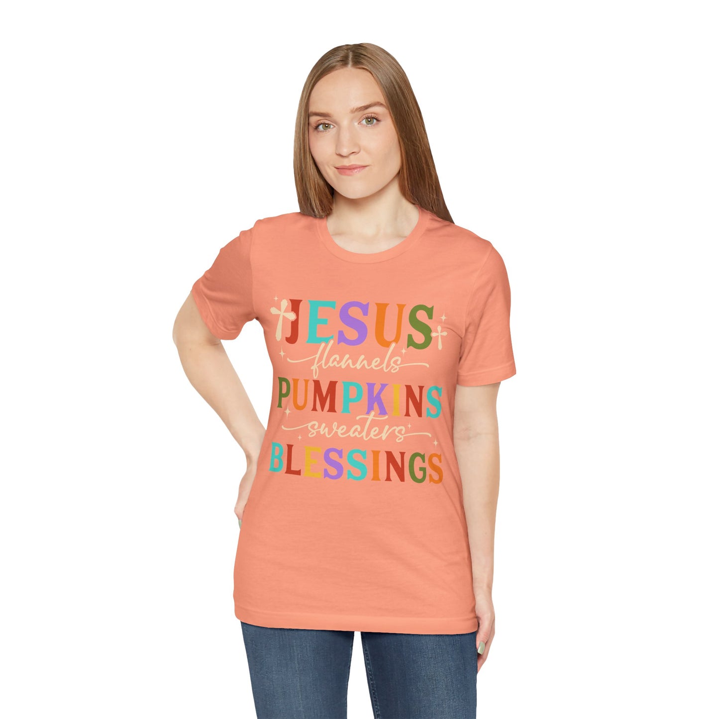Jesus Flannels Pumpkins & Blessings Shirt – Christian Fall Thanksgiving Tee