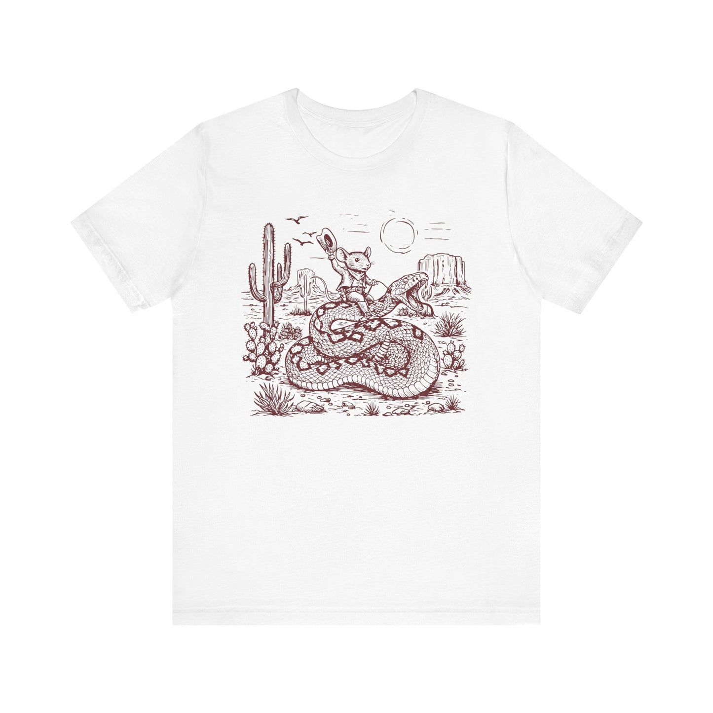 Cowboy Mouse Riding Rattlesnake Shirt – Funny Wild West Rodeo Tee
