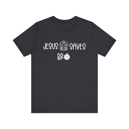 Jesus Saves Bro Shirt – Christian Cross Bold Faith Christmas Holiday Tee