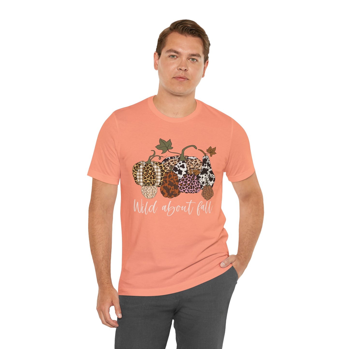 Wild About Fall Shirt – Pumpkin Leopard Plaid Autumn Thanksgiving Tee