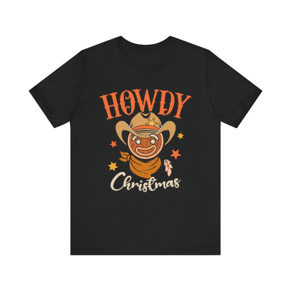 Christmas Howdy Cowboy Gingerbread Shirt – Funny Retro Western Holiday Pajama Tee