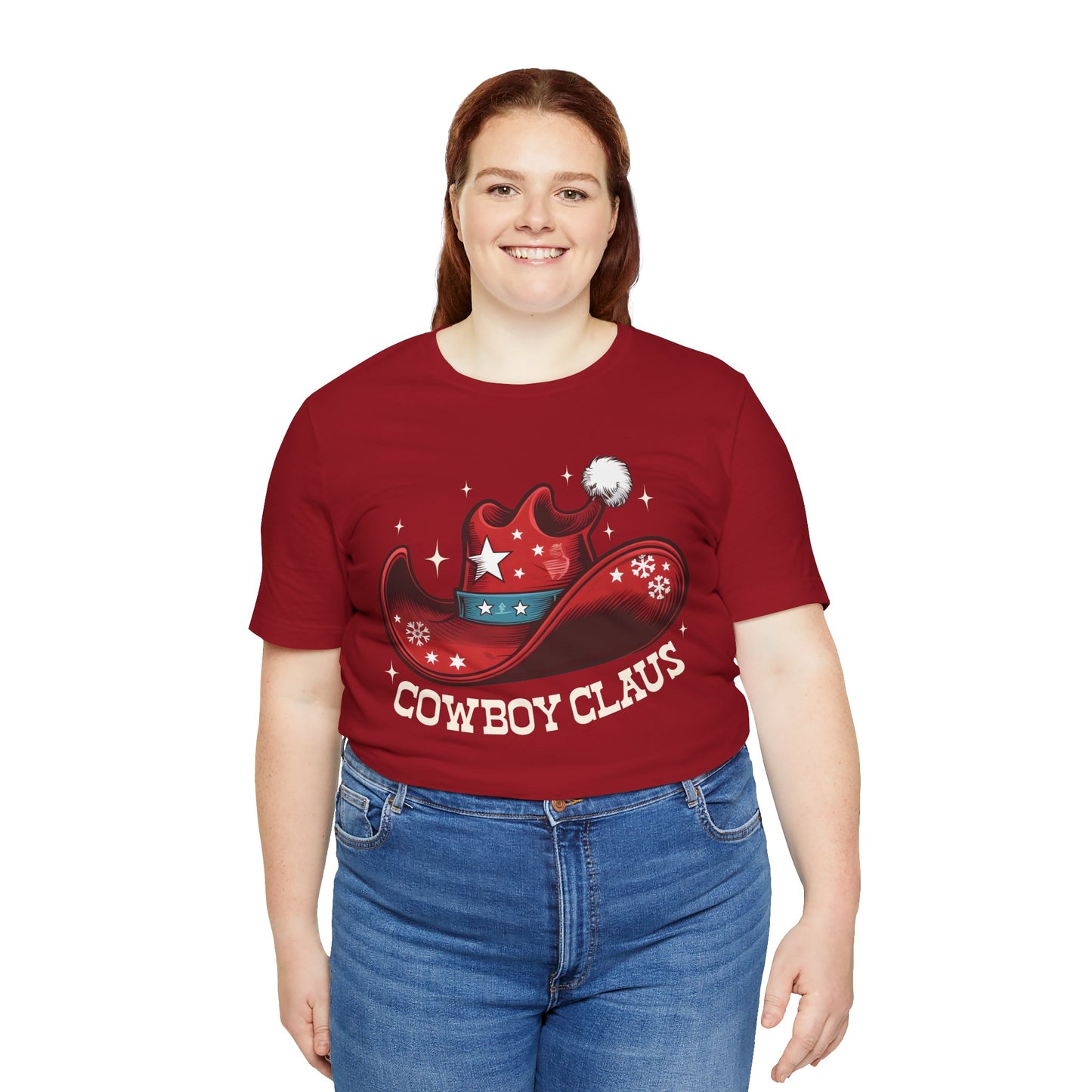 Cowboy Claus Christmas Shirt – Western Santa Hat Funny Cowboy Holiday Tee