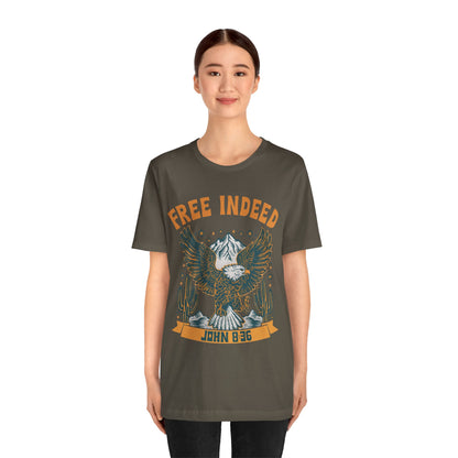 Free Indeed Shirt – Vintage John 8:36 Christian Eagle Bible Prayer Tee