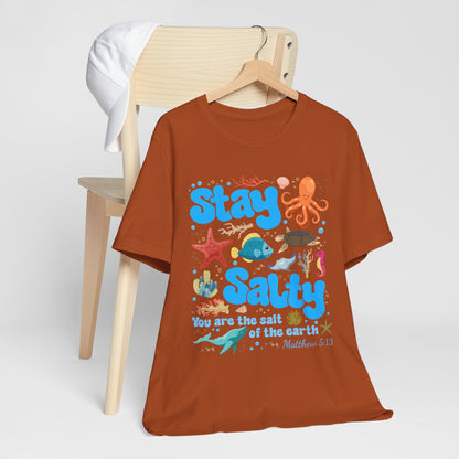 Stay Salty Shirt – Matthew 5:13 Christian Faith Ocean Kids Teachers Tee