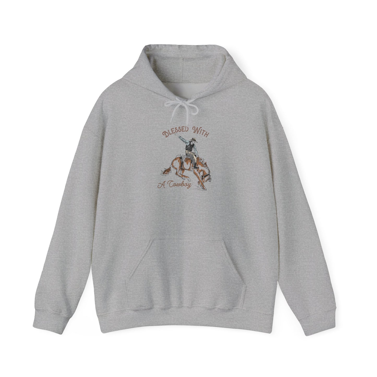 Blessed with a Cowboy Hoodie – Retro Christian Western Rodeo Country Pullover