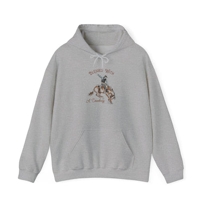 Blessed with a Cowboy Hoodie – Retro Christian Western Rodeo Country Pullover