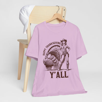 Happy Thanksgiving Y’all Shirt – Western Cowgirl Turkey Country Rodeo Tee