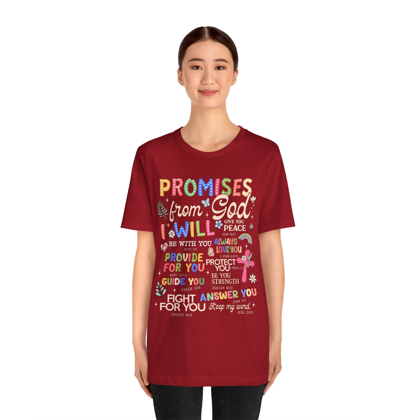 Promises From God Shirt – Christian Women’s Bible Verse Cross Faith Scripture Tee