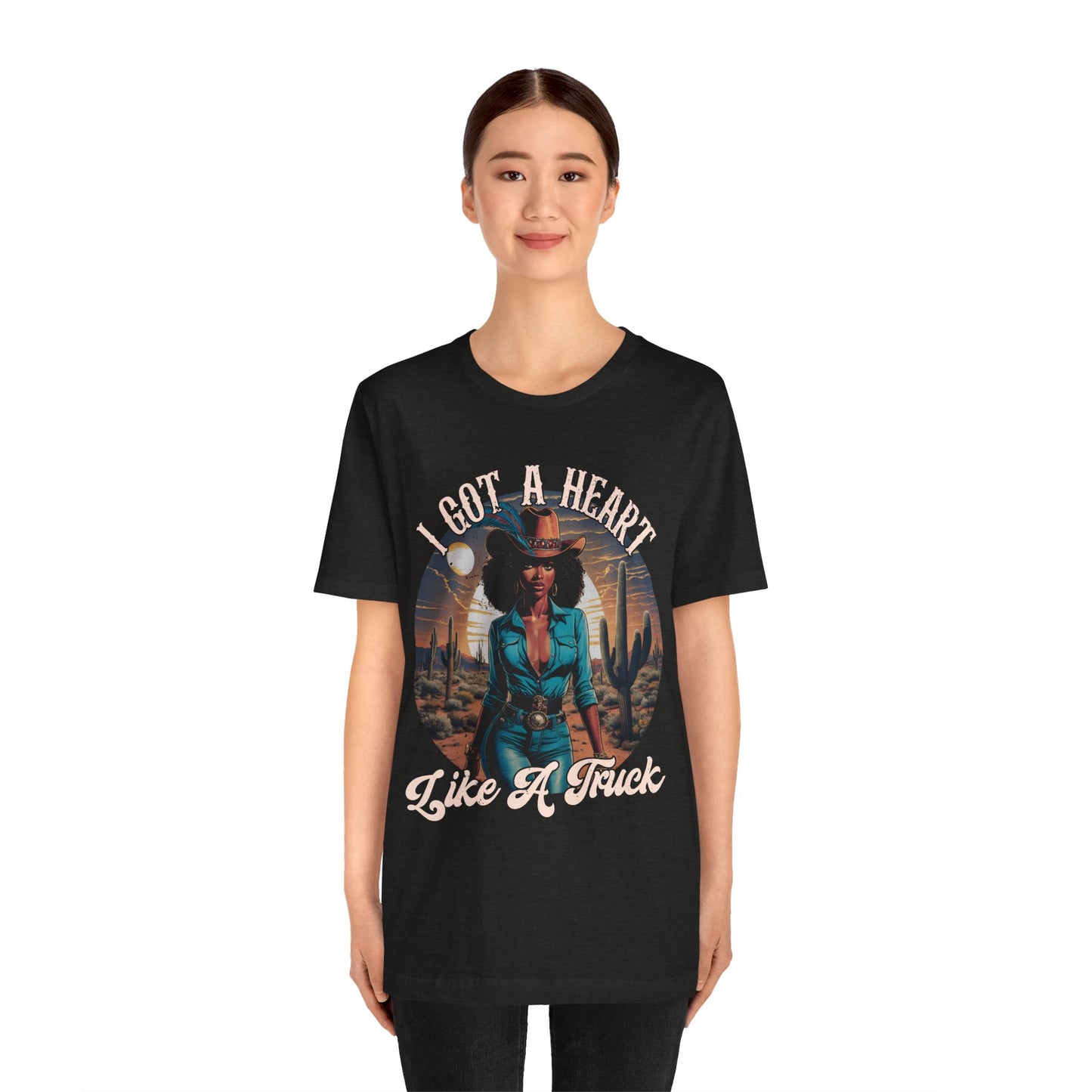 Heart Like A Truck Shirt – Black Cowgirl Christian Desert Western Tee