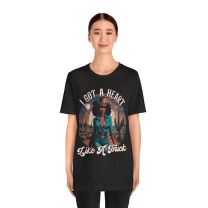 Heart Like A Truck Shirt – Black Cowgirl Christian Desert Western Tee