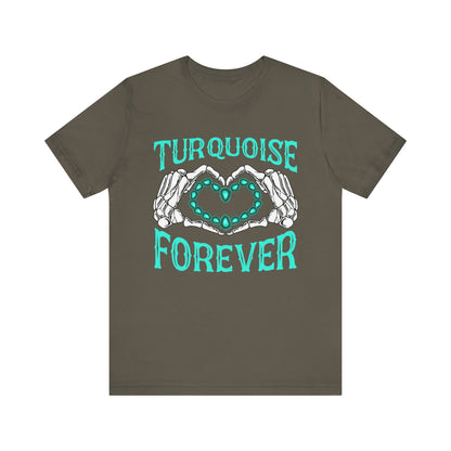 Western Turquoise Forever Shirt – Gemstone Skeleton Hand Heart Rodeo Tee