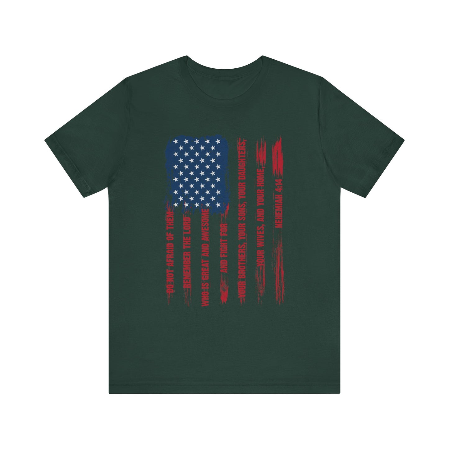 Legacy Dads Shirt – USA Flag Nehemiah 4:14 Christian Men’s Faith Tee