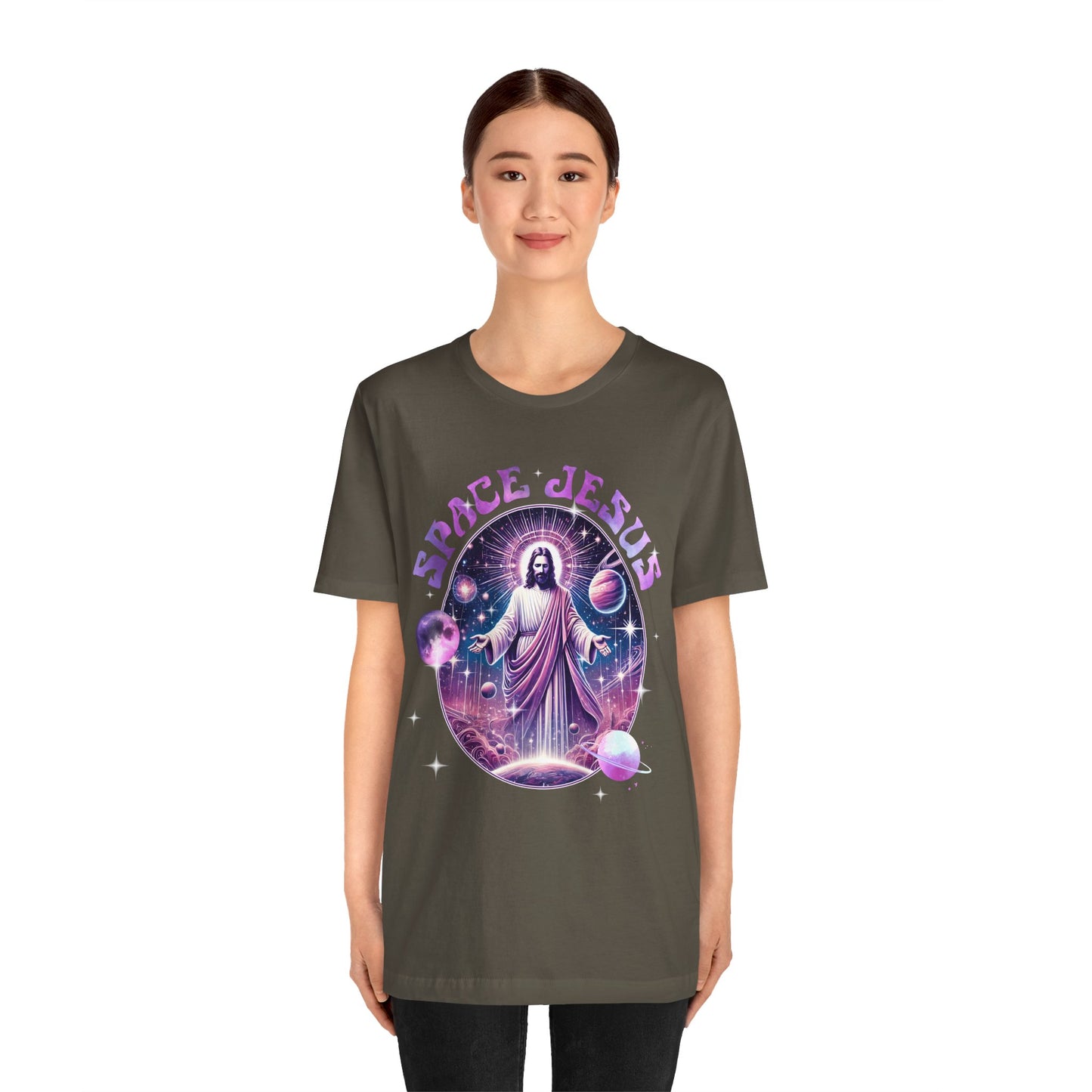 Space Jesus Galaxy Shirt – Cosmic Christian Planet Faith Graphic Unisex Tee