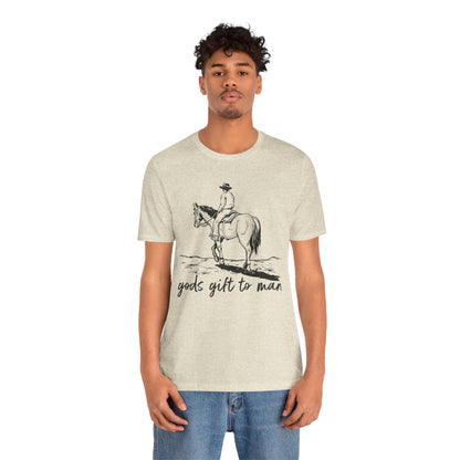 God’s Gift to Man Shirt – Cowboy Howdy Rodeo Christian Western Tee