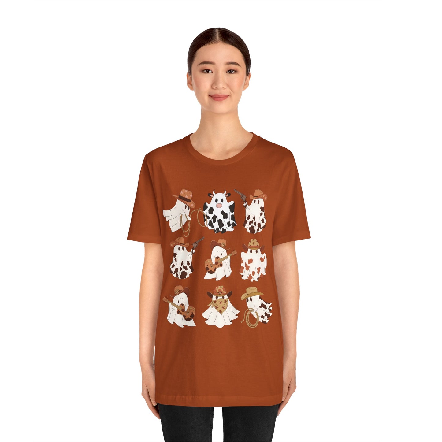 Ghost Cowboy Halloween Western Country Boo Guitar Cowgirl T-Shirt