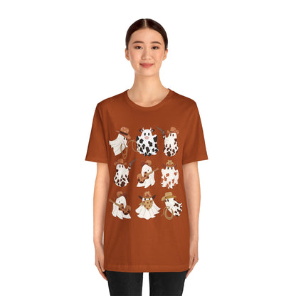 Ghost Cowboy Halloween Western Country Boo Guitar Cowgirl T-Shirt