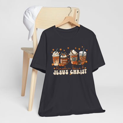 Coffee Pumpkin Spice & Jesus Christ Shirt – Christian Fall Latte Thanksgiving Tee