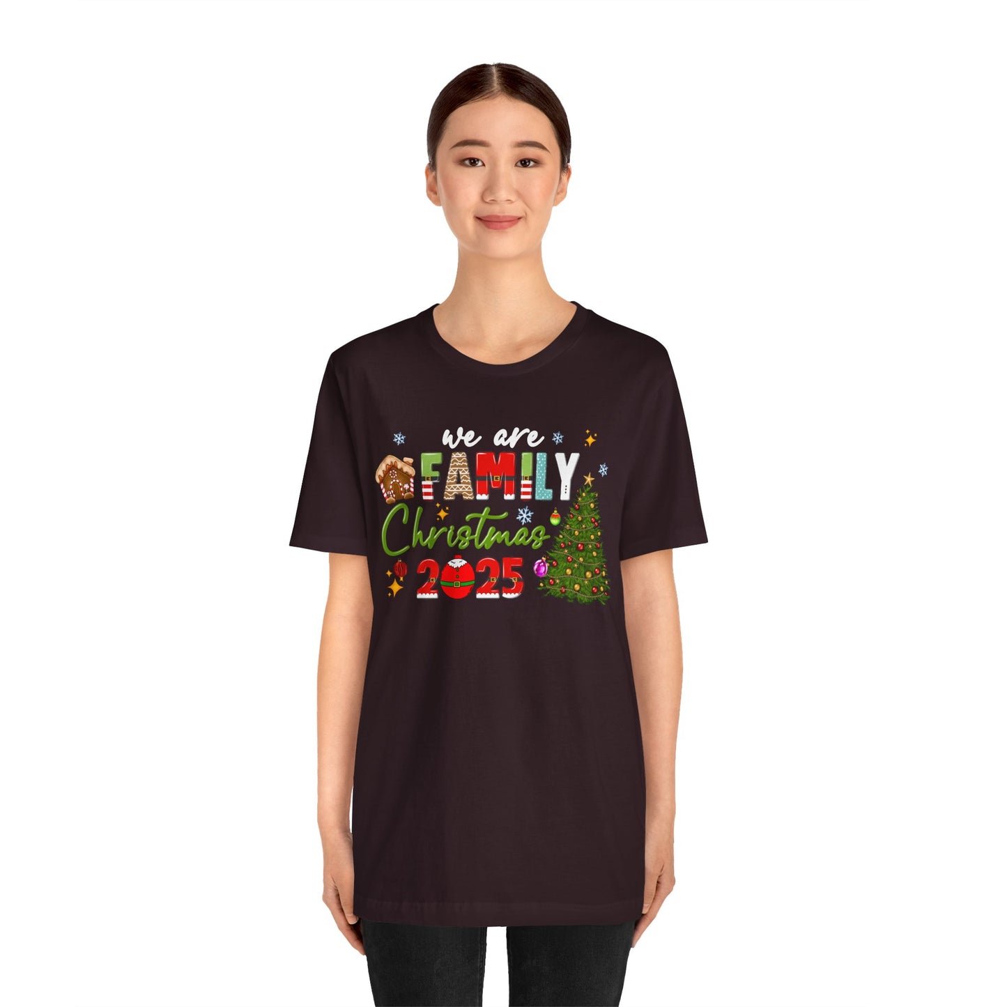 We Are Family Christmas Shirt – Matching Holiday Tee with Christmas Tree Lights
