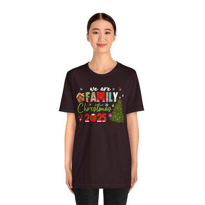 We Are Family Christmas Shirt – Matching Holiday Tee with Christmas Tree Lights