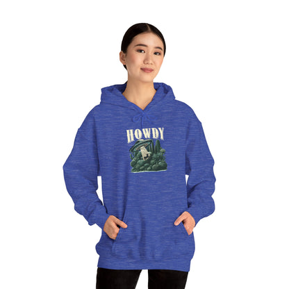 Howdy Cow Abduction Hoodie – Western UFO Rodeo Cactus Desert Texas Pullover