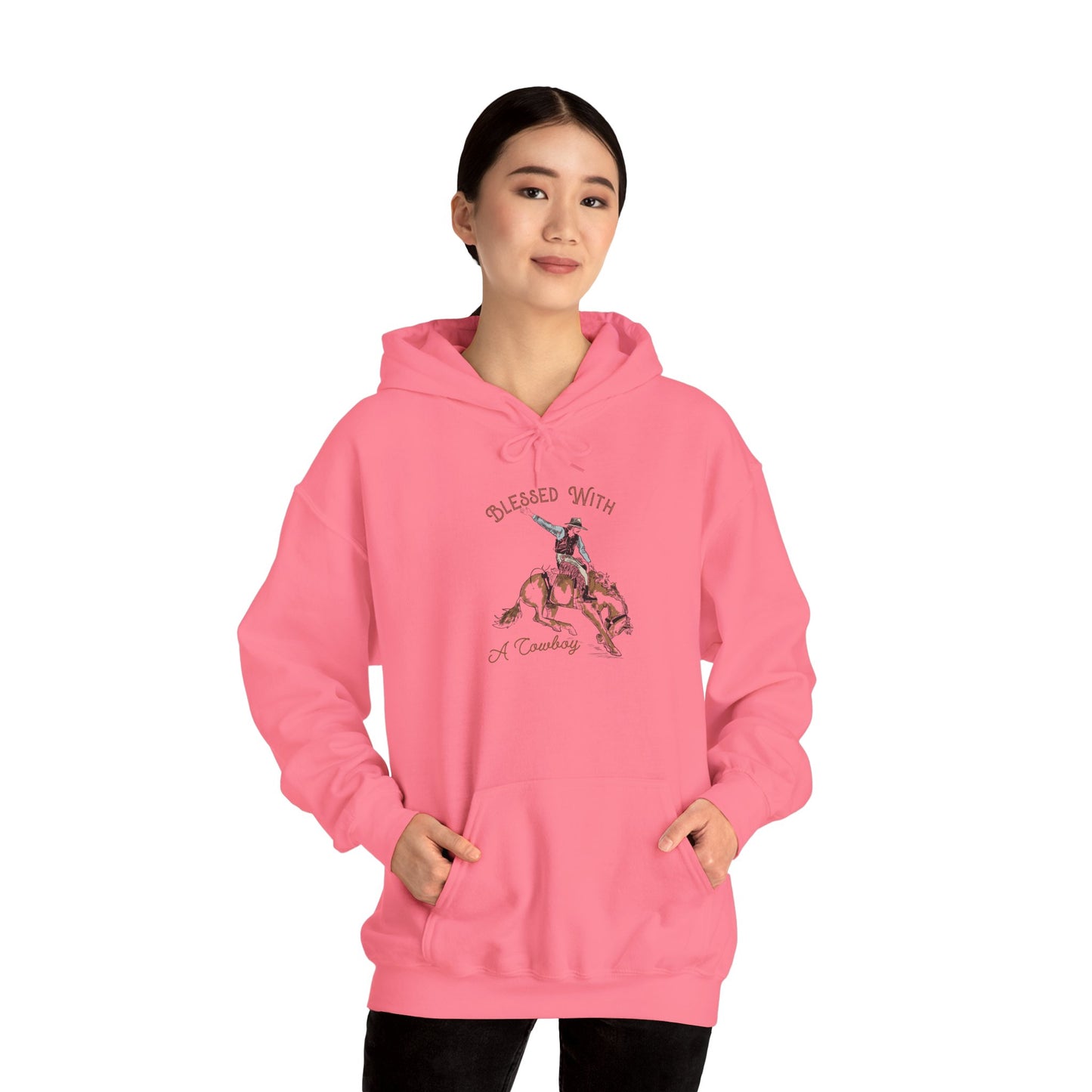 Blessed with a Cowboy Hoodie – Retro Christian Western Rodeo Country Pullover