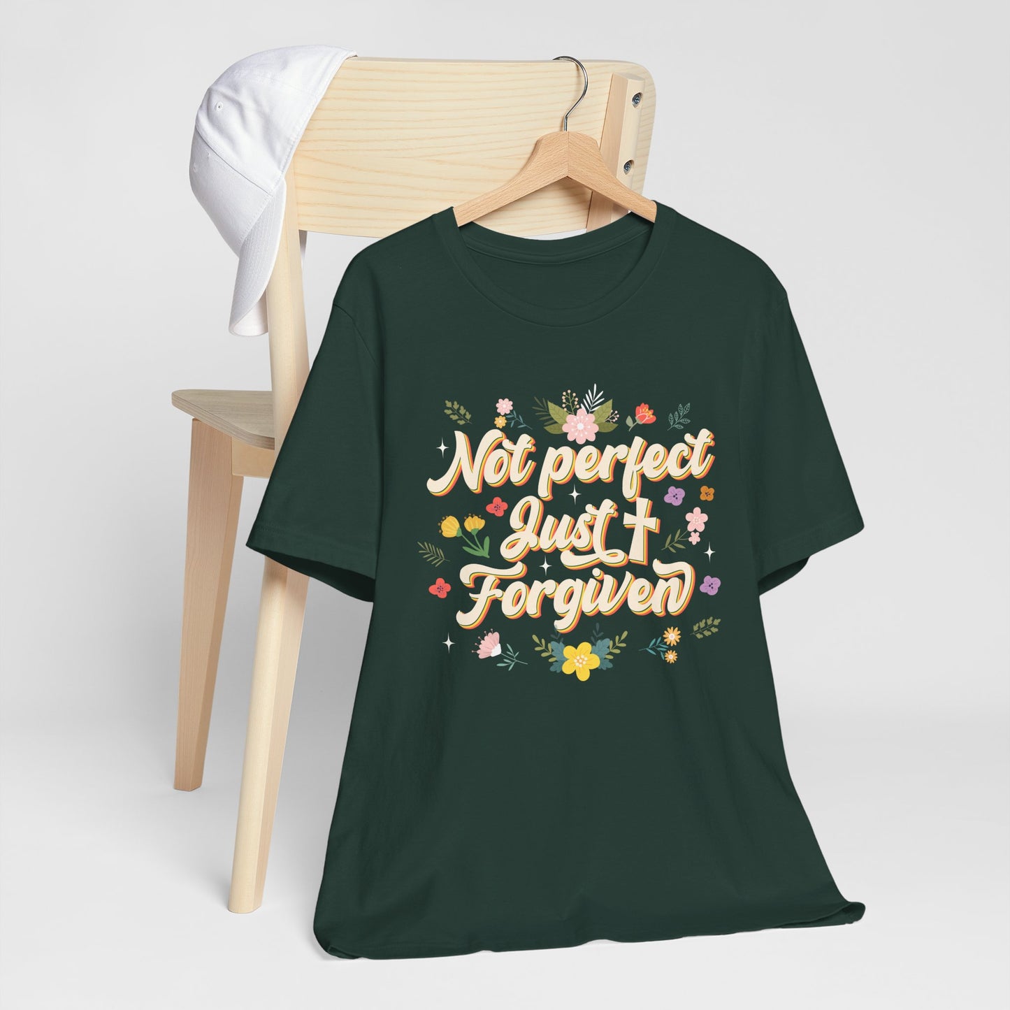 Not Perfect Just Forgiven Shirt – Christian Cross Inspirational Faith Tee