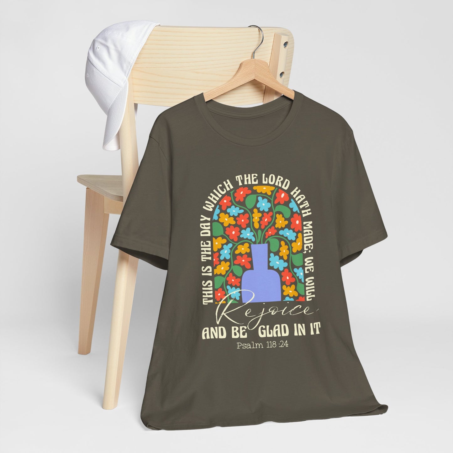 Rejoice and Be Glad In It Shirt – Boho Floral Christian Psalm 118:24 Faith Tee