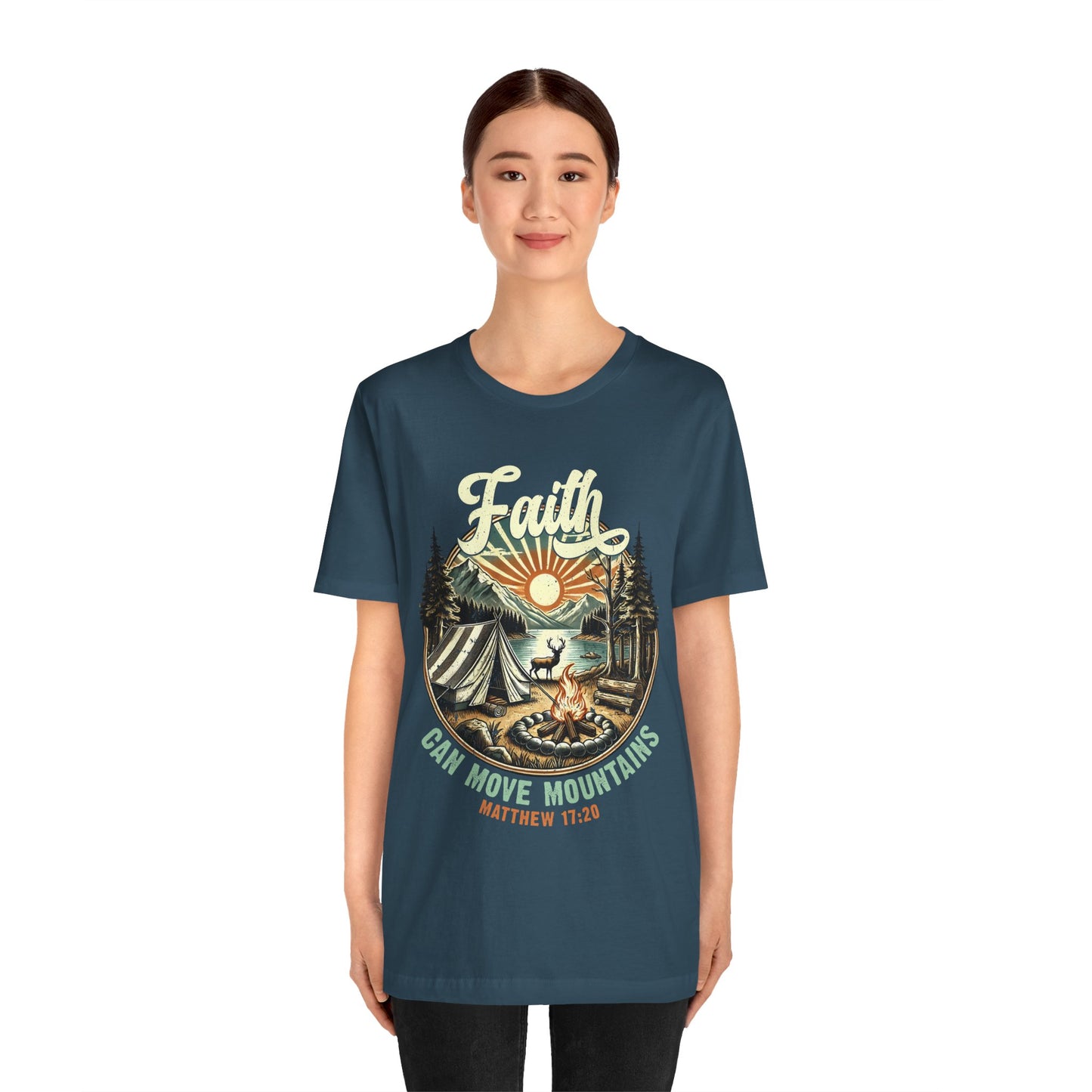 Faith Can Move Mountains Shirt – Matthew 17:20 Retro Christian Jesus Tee