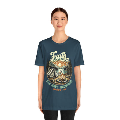 Faith Can Move Mountains Shirt – Matthew 17:20 Retro Christian Jesus Tee