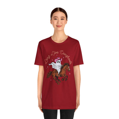 Long Live Cowghouls T-Shirt, Western Ghost Cowgirl Halloween Tee, Spooky Rodeo Shirt