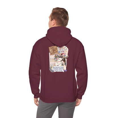 Jesus Collage Floral Hoodie – Christian Faith Bible Verse Cross Pullover
