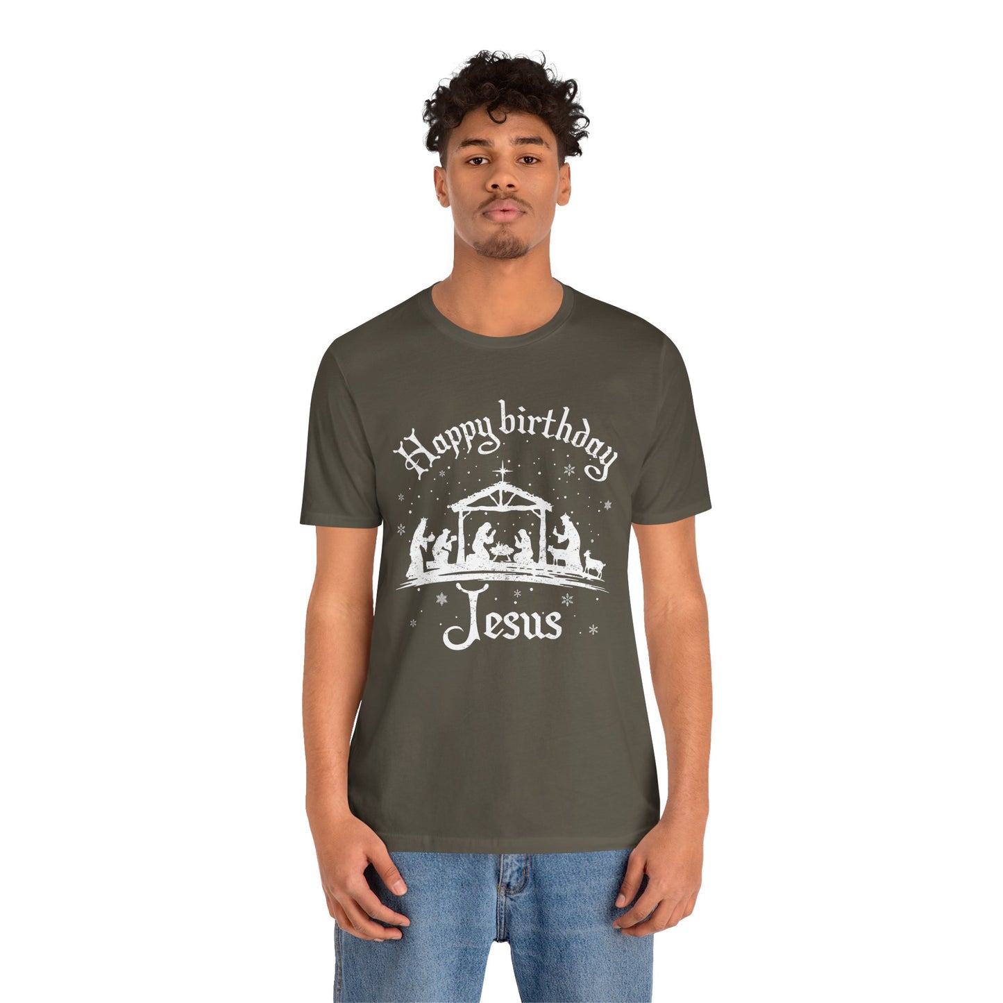 Happy Birthday Jesus Shirt – Christian Nativity Faith-Focused Christmas Tee