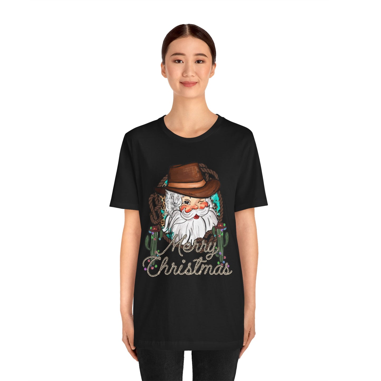 Merry Christmas Howdy Santa Shirt – Retro Western Cowboy Funny Holiday Pajama Tee