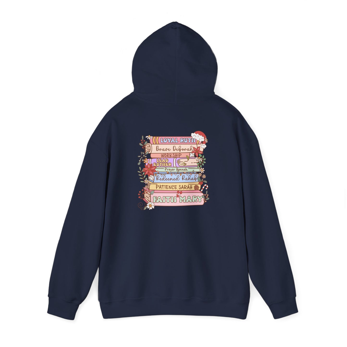 Christmas Bible Verse Hoodie – Christian Book Flowers Jesus Faith Pullover