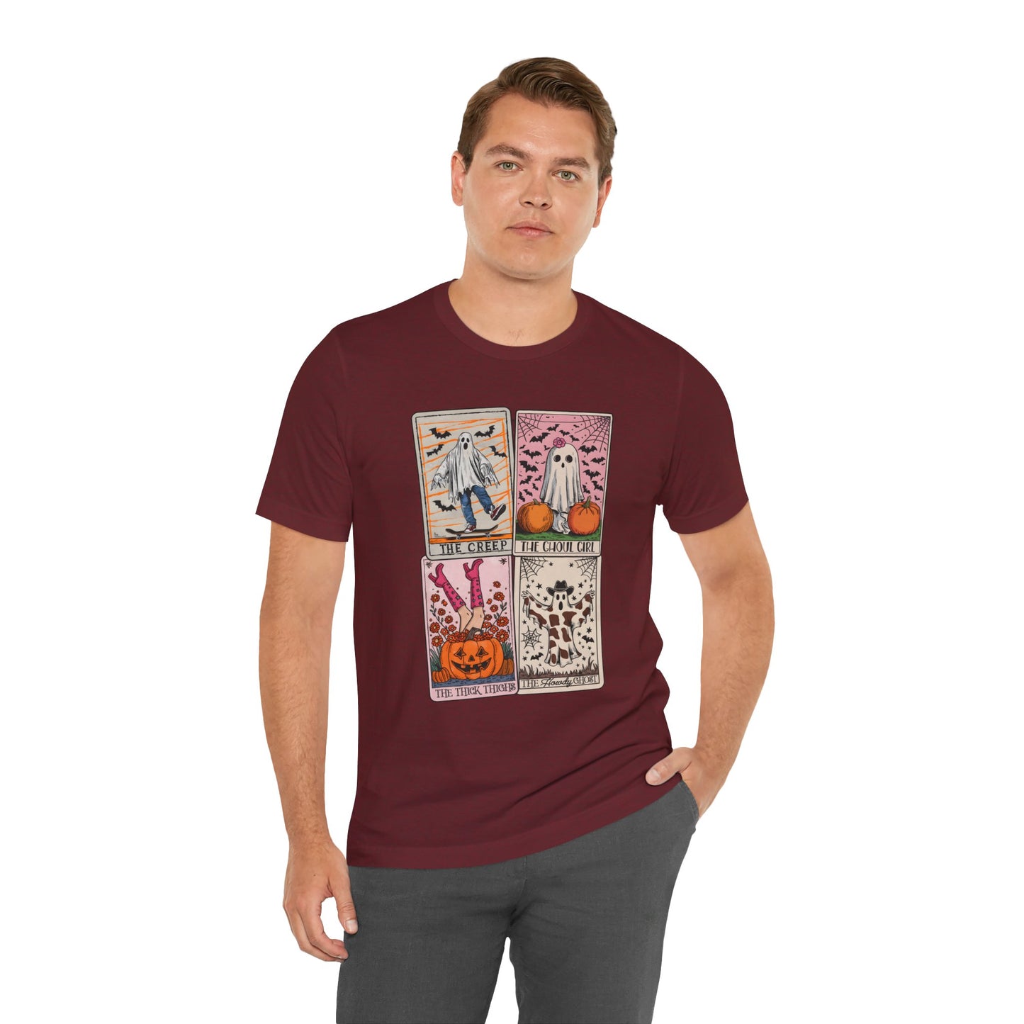 Halloween Tarot Card Ghost Shirt – The Creep, The Ghoul Girl, The Floaty Tee